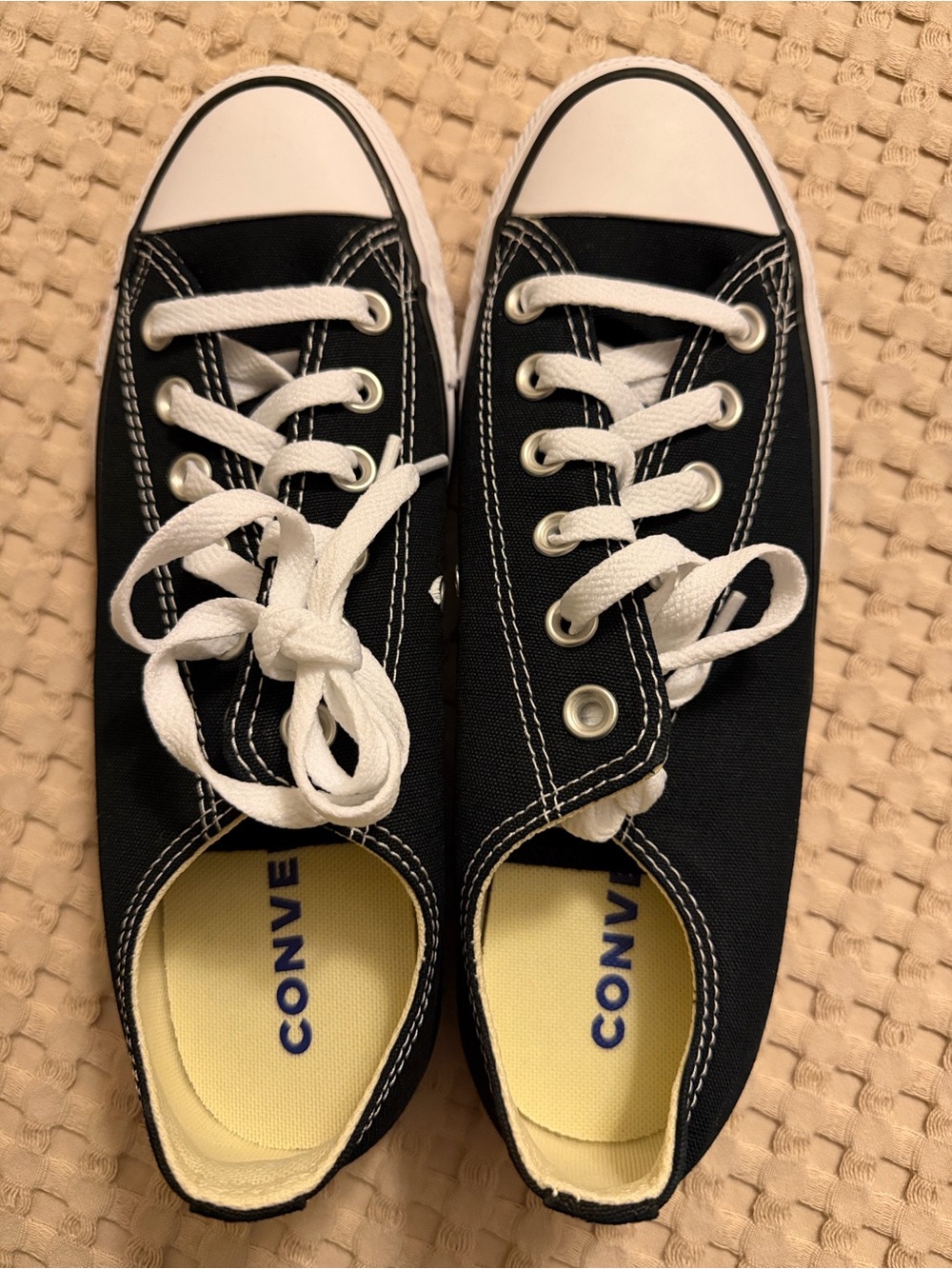 Converse Unisex Black and White Low-Top Canvas Sneakers